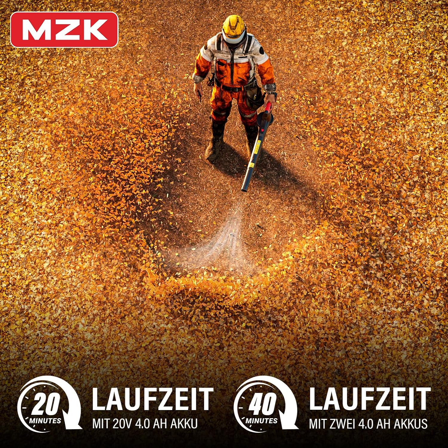 MZK 20V Akku-Laubbläser, 210 km/h & 770 m³/h Laubgebläse, Ultra-Leichter Laubpuster für Garten & Terrasse (Inkl. 2X 4.0Ah Akkus & Ladegerät) 3 MZK 20V Akku-Laubbläser, 210 km/h & 770 m³/h Laubgebläse, Ultra-Leichter Laubpuster für Garten & Terrasse (Inkl. 2X 4.0Ah Akkus & Ladegerät) – Bild 3