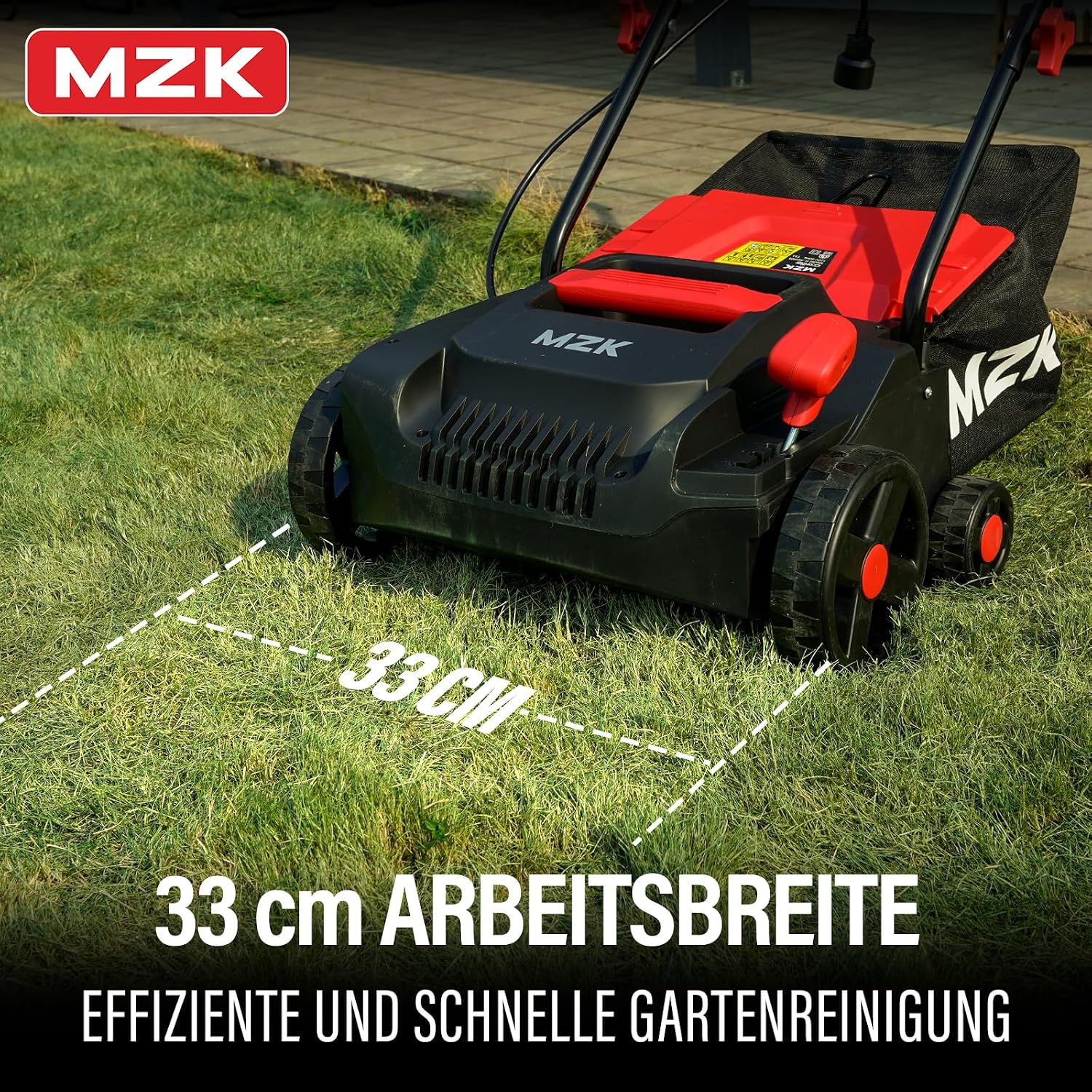 MZK Elektro Vertikutierer & Rasenlüfter, 33 cm, 2-in-1, 30L 2 MZK Elektro Vertikutierer & Rasenlüfter, 33 cm, 2-in-1, 30L – Bild 2