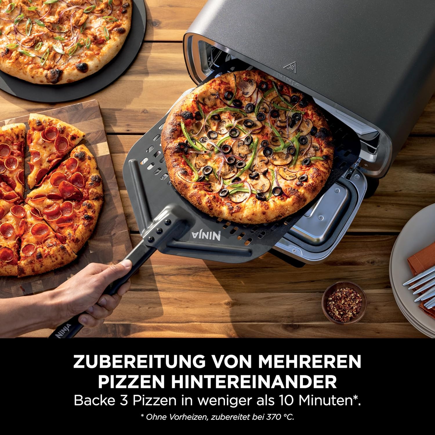 Ninja Artisan Outdoor-Pizzaofen & Heißluftfritteuse, 4 Funktionen, Grau 5 Ninja Artisan Outdoor-Pizzaofen & Heißluftfritteuse, 4 Funktionen, Grau – Bild 5