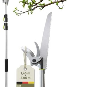 novaterra® Astschere Teleskop 2in1 mit Astsäge, 1,4-3,05 m Stiel