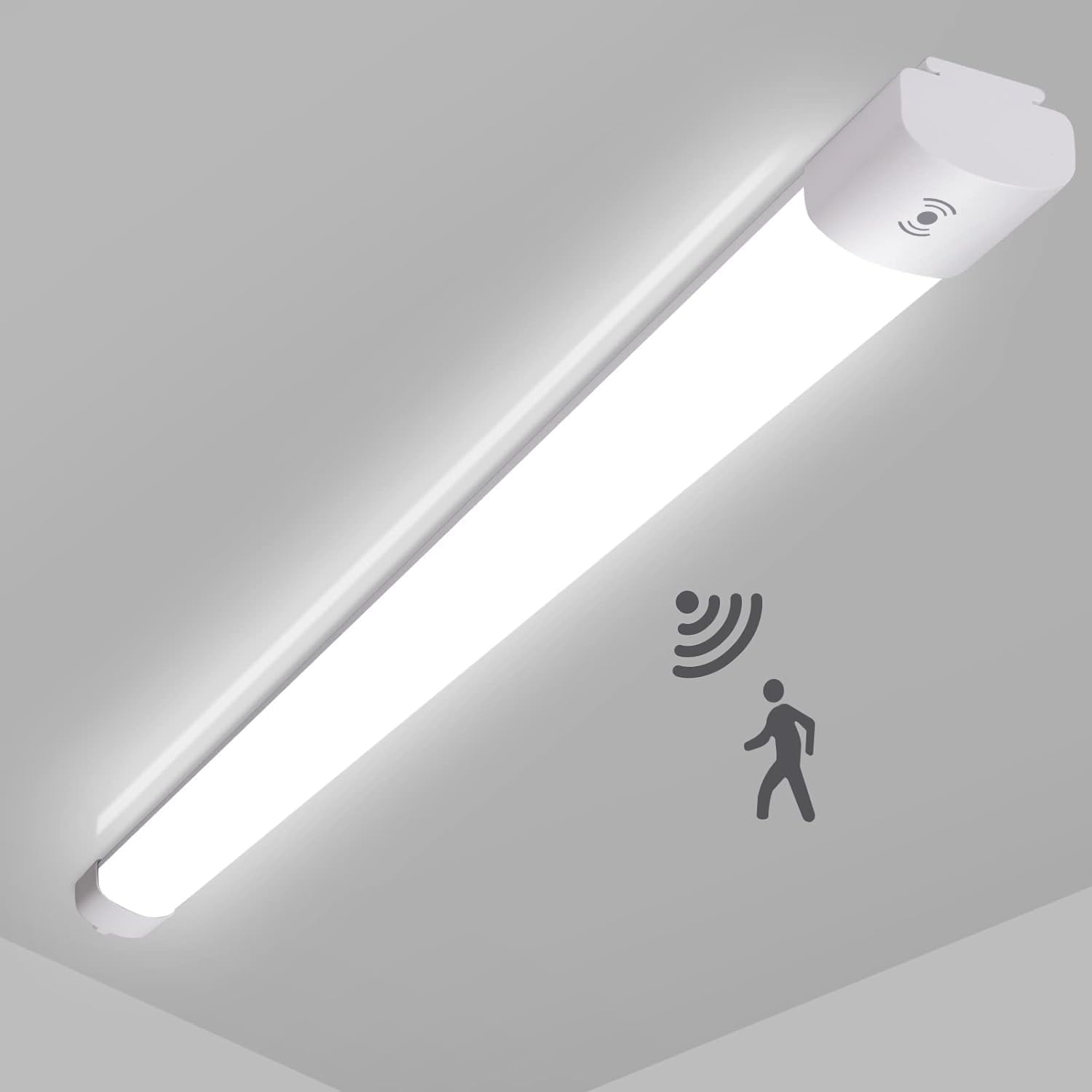 LED Feuchtraumleuchte mit Bewegungsmelder 60cm, 20W 2400LM IP65 Kellerleuchte, Kellerlampe LED 4000K, LED Röhre mit Sensor für Garage Flur Keller Treppe Büro 1 LED Feuchtraumleuchte mit Bewegungsmelder 60cm, 20W 2400LM IP65 Kellerleuchte, Kellerlampe LED 4000K, LED Röhre mit Sensor für Garage Flur Keller Treppe Büro