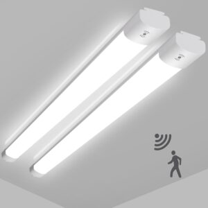 2x 36W LED Feuchtraumleuchte mit Bewegungsmelder, 4000LM, 120CM, IP65, 4000K, für Büro, Flur, Treppe, Garage, Abstellraum