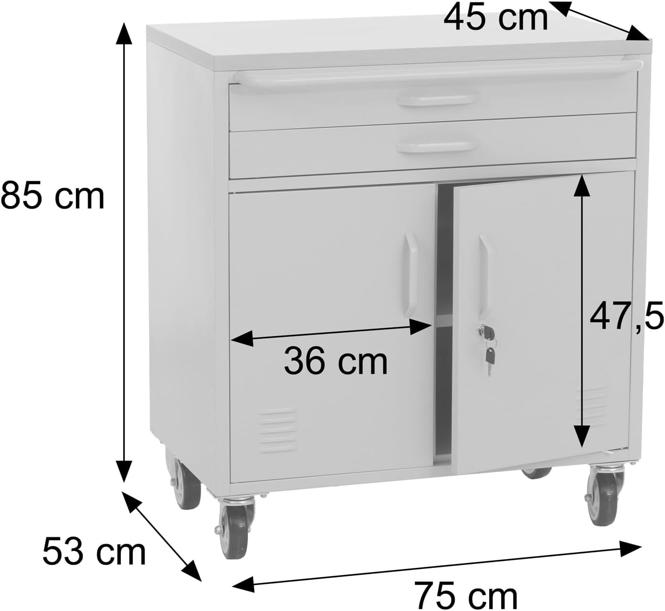 Mendler Werkstattwagen HWC-R18, Staufächer Stahl 85x75x53cm - schwarz 3 Mendler Werkstattwagen HWC-R18, Staufächer Stahl 85x75x53cm - schwarz – Bild 3