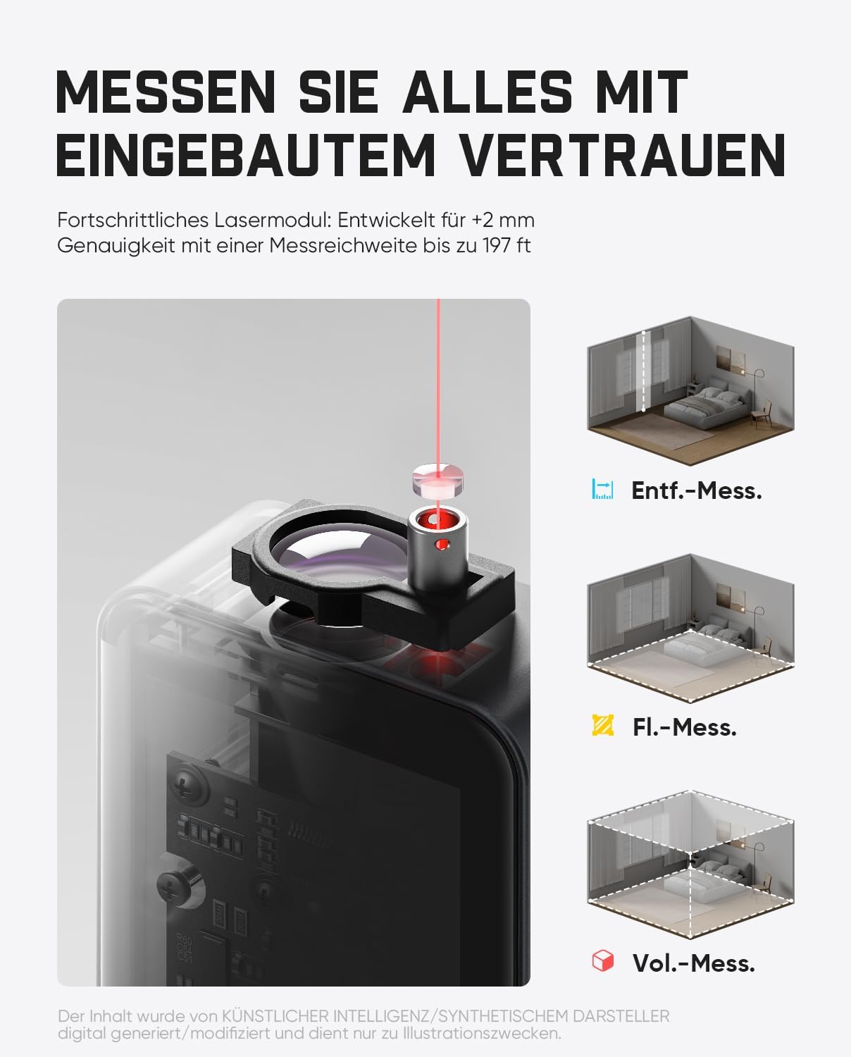 Fanttik A11 Ultra 3-in-1 Laser-Entfernungsmesser, IPS-Touchscreen 4 Fanttik A11 Ultra 3-in-1 Laser-Entfernungsmesser, IPS-Touchscreen – Bild 4