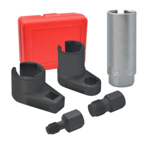 5 TLG Lambdasonden Schlüssel Nüsse Set,1/2" 3/8" Antrieb 7/8" 22mm Lambdasonde Nuss Werkzeug, M12 M18 Gewinde Strehler, O2 Sauerstoffsensor Steckschlüsselsatz