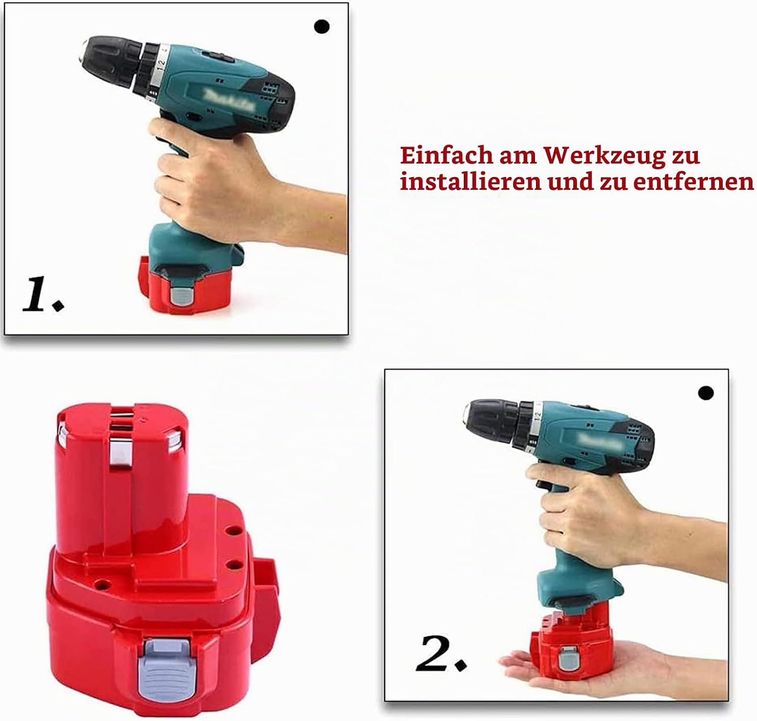 2 Stück 12V 5000mAh Akku Ersatzakku für makita Akku PA12 1220 5 2 Stück 12V 5000mAh Akku Ersatzakku für makita Akku PA12 1220 – Bild 5