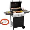 LEADZM Gasgrill 3 Brenner 10,5 kW - 50-Mbar-Druckminderungsventilgas grill mit Deckel, Vollständig ausgestattet, Gasbetriebener Grillwagen, geeignet für Camping, Gärten und Strände 2 616dTIPkv3L. AC SL1500