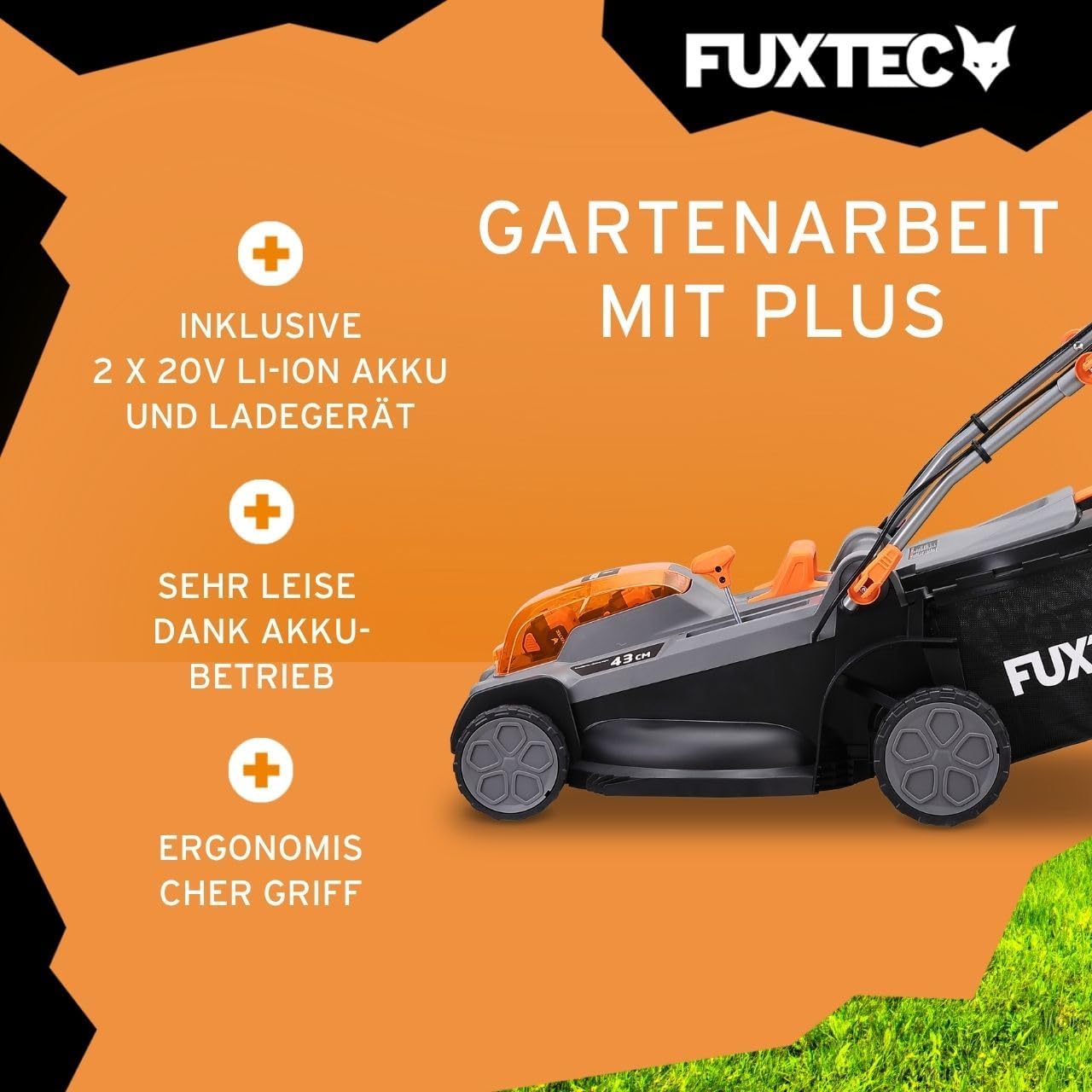 FUXTEC 40V Akku-Rasenmäher FX-E2RM43PROSET • Radantrieb • FlexSpeed • 43cm 4 FUXTEC 40V Akku-Rasenmäher FX-E2RM43PROSET • Radantrieb • FlexSpeed • 43cm – Bild 4
