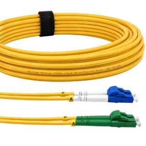 Elfcam® - LWL Kabel OS2 LC/APC zu LC/UPC Singlemode Duplex 9/125um Glasfaser-kabel LSZH, 1M
