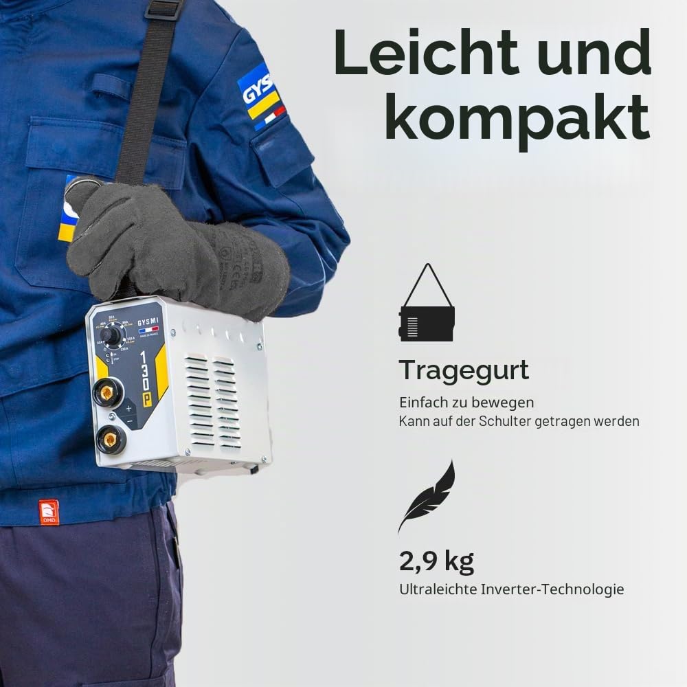GYS Schweißgerät Elektroden-Schweißinverter mit Potentiometer, GYSMI 130P 3 GYS Schweißgerät Elektroden-Schweißinverter mit Potentiometer, GYSMI 130P – Bild 3