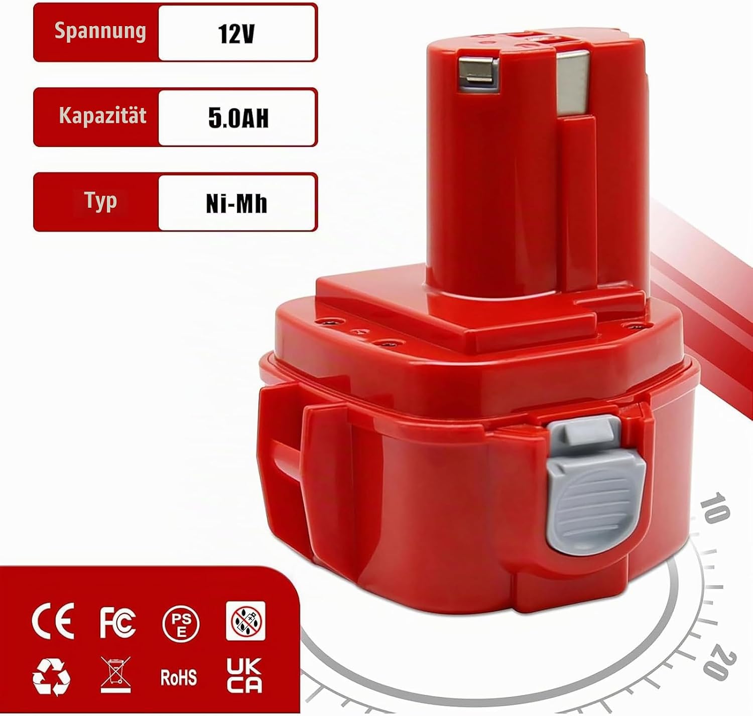 2 Stück 12V 5000mAh Akku Ersatzakku für makita Akku PA12 1220 2 2 Stück 12V 5000mAh Akku Ersatzakku für makita Akku PA12 1220 – Bild 2