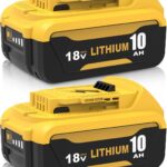 2 Stück 10.0Ah Ersatzakku für Dewalt Akku 18V DCB184
