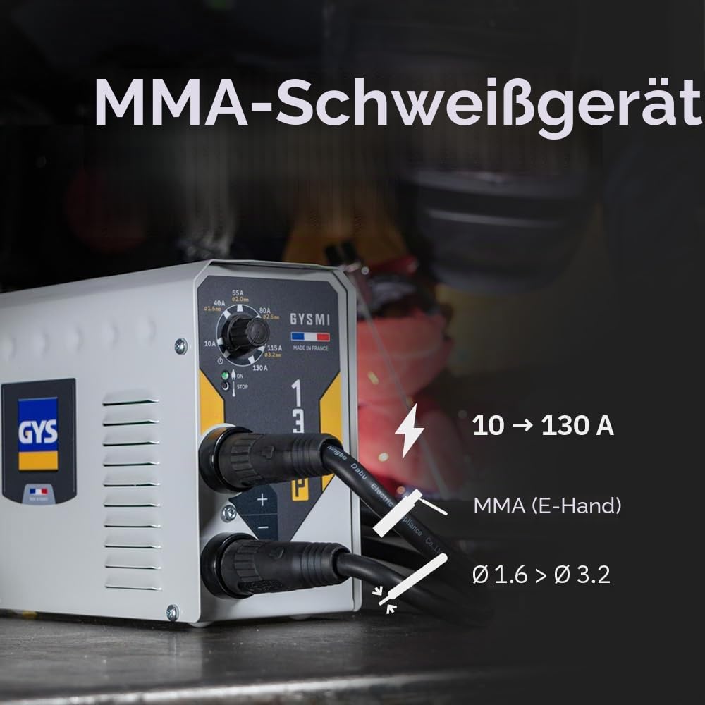 GYS Schweißgerät Elektroden-Schweißinverter mit Potentiometer, GYSMI 130P 2 GYS Schweißgerät Elektroden-Schweißinverter mit Potentiometer, GYSMI 130P – Bild 2