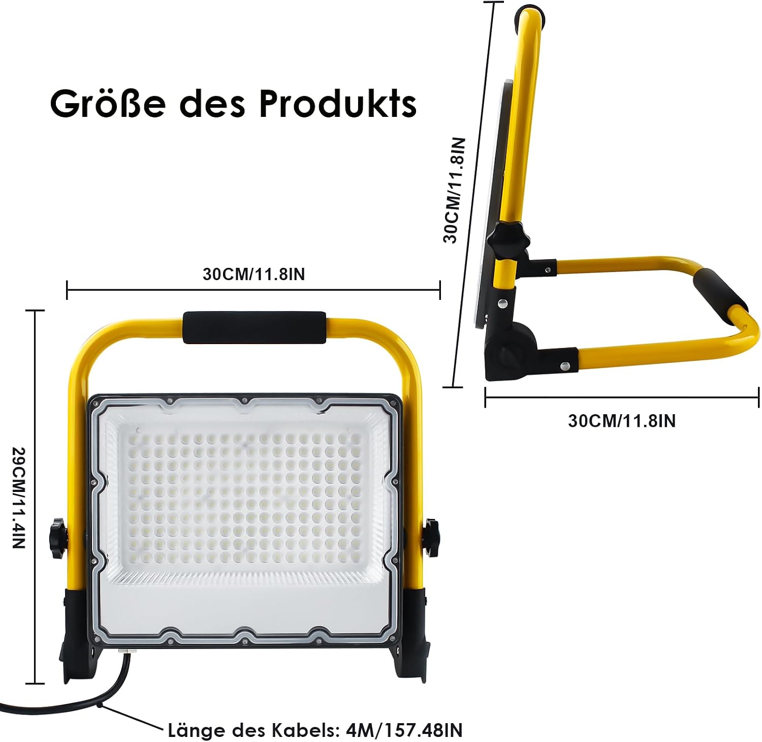 150W LED Baustrahler mit Stativ und 4m VDE Gummikabel, IP66, 6500K 5 150W LED Baustrahler mit Stativ und 4m VDE Gummikabel, IP66, 6500K – Bild 5