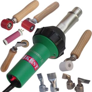 Professioneller Heißluftschweißer 1600W Kunststoffschweißset mit Schweißspitzen-Düsen und Nahtwalze für Vinylbodenreparatur, PVC-Schrumpfung und Autofahrwerksklappsreparatur