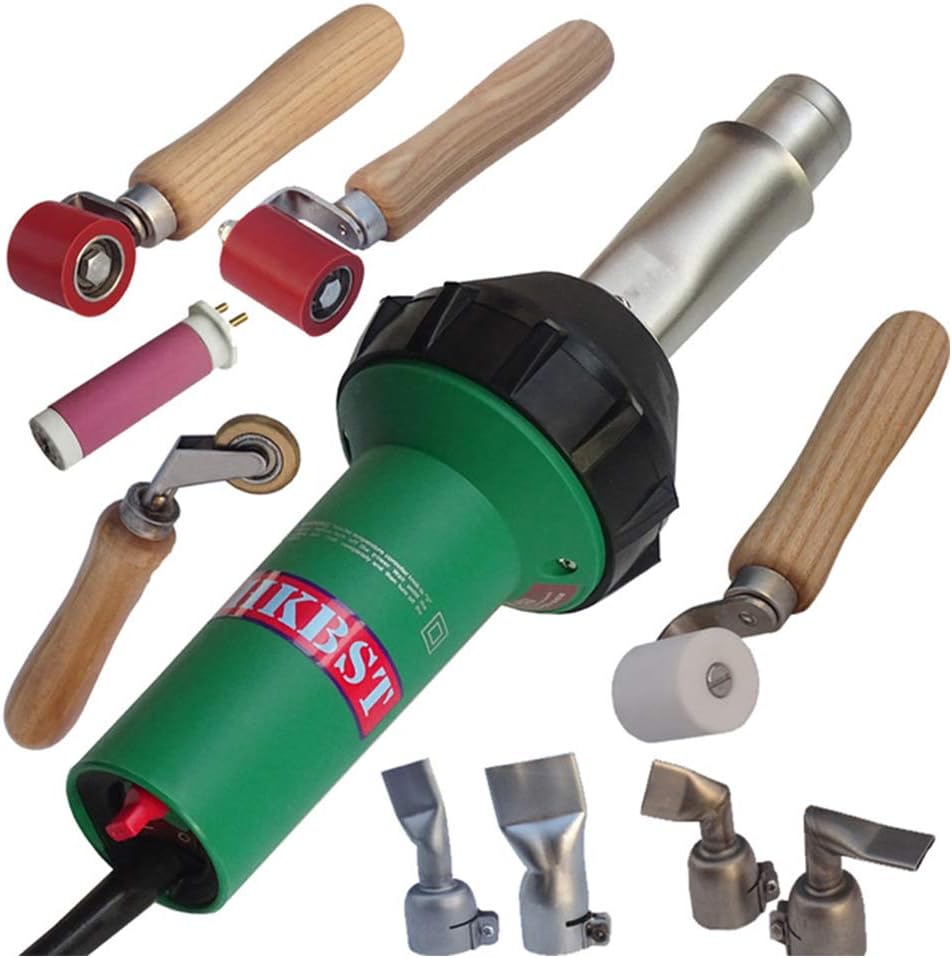 Professioneller Heißluftschweißer 1600W Kunststoffschweißset mit Schweißspitzen-Düsen und Nahtwalze für Vinylbodenreparatur, PVC-Schrumpfung und Autofahrwerksklappsreparatur 1 Professioneller Heißluftschweißer 1600W Kunststoffschweißset mit Schweißspitzen-Düsen und Nahtwalze für Vinylbodenreparatur, PVC-Schrumpfung und Autofahrwerksklappsreparatur