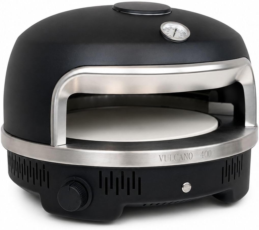 Gas Pizzaofen mit automatischem Drehteller, Outdoor Pizza Ofen bis 400 Grad, Pizza Oven mit USB C Anschluss, Steinofen Cordierit Pizzastein, 6,0 kW Gasbrenner, Komplettset Pizzaschaufel, Thermometer 2 Gas Pizzaofen mit automatischem Drehteller, Outdoor Pizza Ofen bis 400 Grad, Pizza Oven mit USB C Anschluss, Steinofen Cordierit Pizzastein, 6,0 kW Gasbrenner, Komplettset Pizzaschaufel, Thermometer – Bild 2