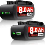 2X 8.0Ah Li-Ion Ersatzakku für Bosch Akku 18V GBA mit LED Indikator