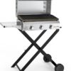 Onlyfire BBQ Gasgrill Grillwagen | Plancha Gasgrill 3 Brenner | mit Faltbarem Rollwagen, Keramische Lackbeschichtung Grillplatte, Rollen | Grillfläche 57x36cm | 7Kw | für Outdoor Camping Balkon Garten 7 61Zu2e 1oL. AC SL1500