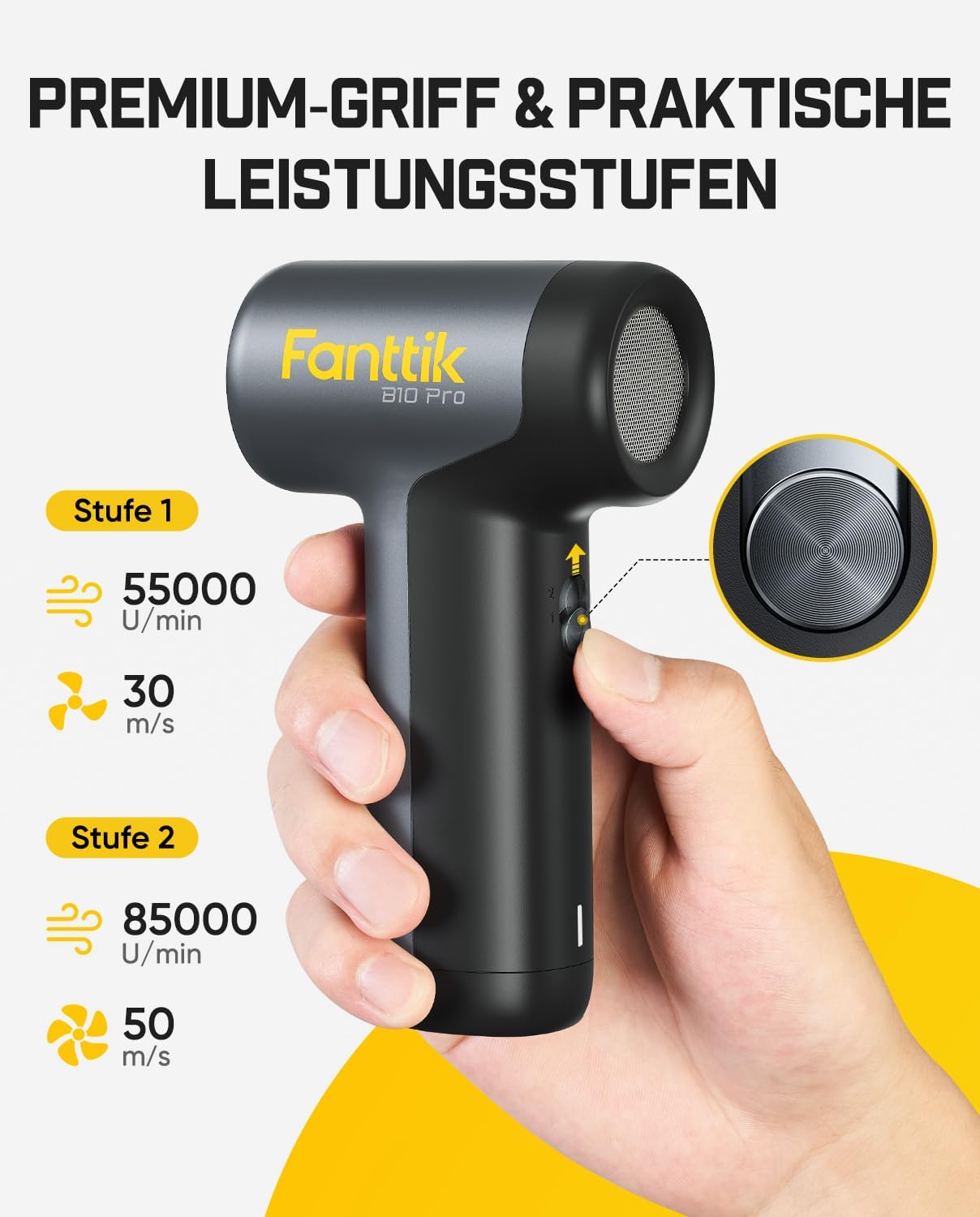 Fanttik B10 Pro Elektrische Staubgebläse, Electric Air Duster-Grau 3 Fanttik B10 Pro Elektrische Staubgebläse, Electric Air Duster-Grau – Bild 3