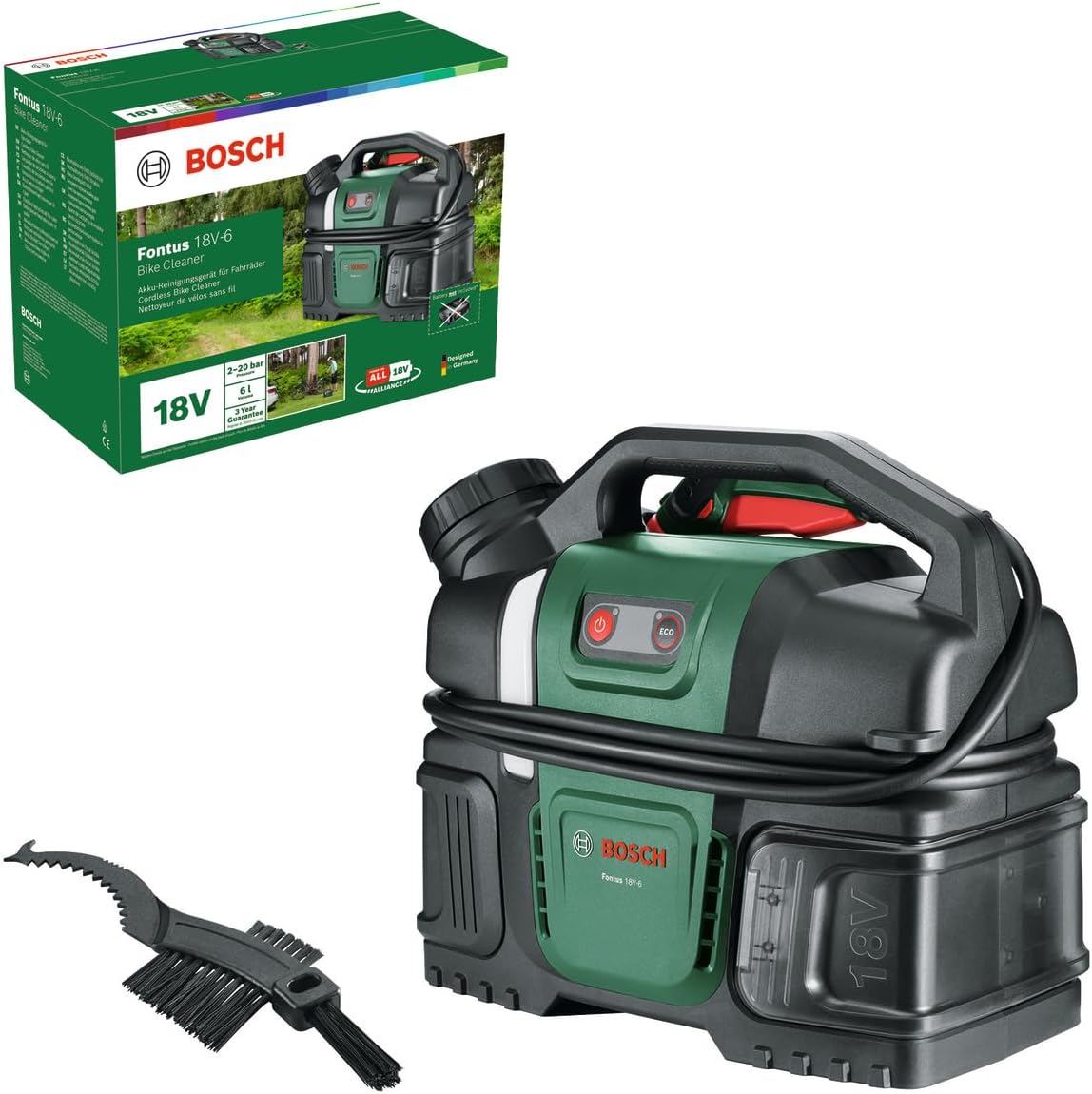 Bosch Akku-Druckreiniger Fontus 18V-6 für Fahrräder (mobil, mini, 6-Liter-Wassertank, 8 Druckstufen, Aufbewahrung für Schlauch und Pistole, onhe Akku) 1 Bosch Akku-Druckreiniger Fontus 18V-6 für Fahrräder (mobil, mini, 6-Liter-Wassertank, 8 Druckstufen, Aufbewahrung für Schlauch und Pistole, onhe Akku)