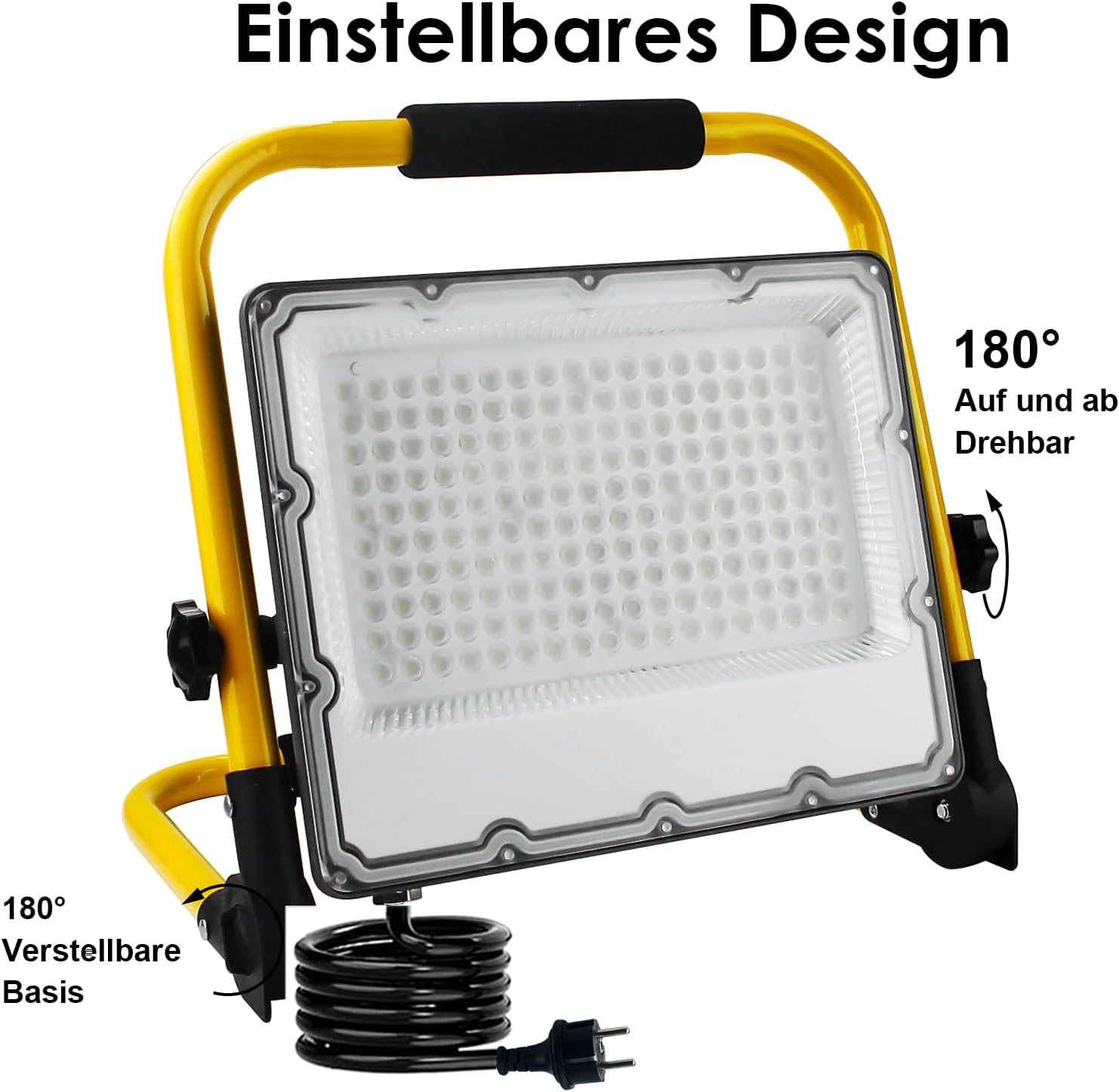 150W LED Baustrahler mit Stativ und 4m VDE Gummikabel, IP66, 6500K 4 150W LED Baustrahler mit Stativ und 4m VDE Gummikabel, IP66, 6500K – Bild 4