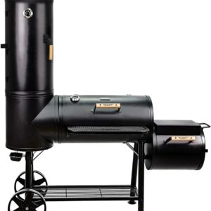 TAINO CHIEF 130 XXL Smoker 130kg BBQ GRILLWAGEN Holzkohle Grillkamin 3,5 mm Stahl PROFI-QUALITÄT Räucherofen (130 kg Smoker)