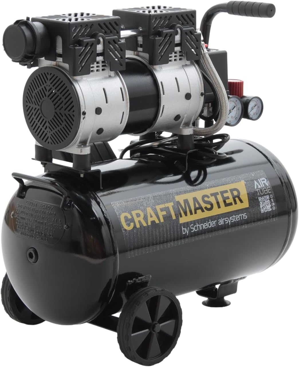 SCHNEIDER CRAFTMASTER Leiser mobiler ölfreier Kompressor 24-Liter-Tank Maximaler Druck 8 bar Leistung: 1 PS Geräuschpegel: 58 dB LpA 3 SCHNEIDER CRAFTMASTER Leiser mobiler ölfreier Kompressor 24-Liter-Tank Maximaler Druck 8 bar Leistung: 1 PS Geräuschpegel: 58 dB LpA – Bild 3