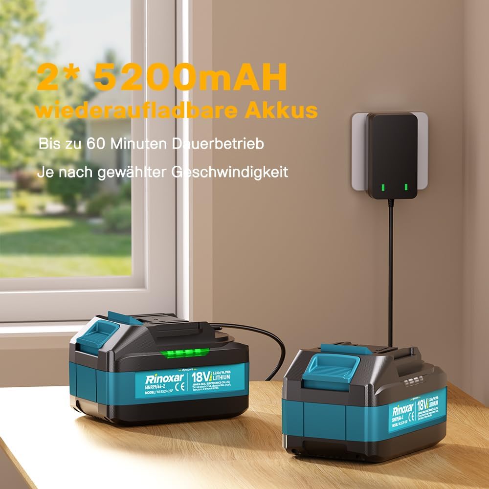 Akku Laubbläser Kabellos, Leicht und Bürstenlos, 4 Stufen+Turbo, 2 Akkus 4 Akku Laubbläser Kabellos, Leicht und Bürstenlos, 4 Stufen+Turbo, 2 Akkus – Bild 4