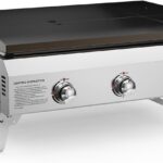 onlyfire 3-Brenner Tischgasgrill, Edelstahl Plancha Gasgrill