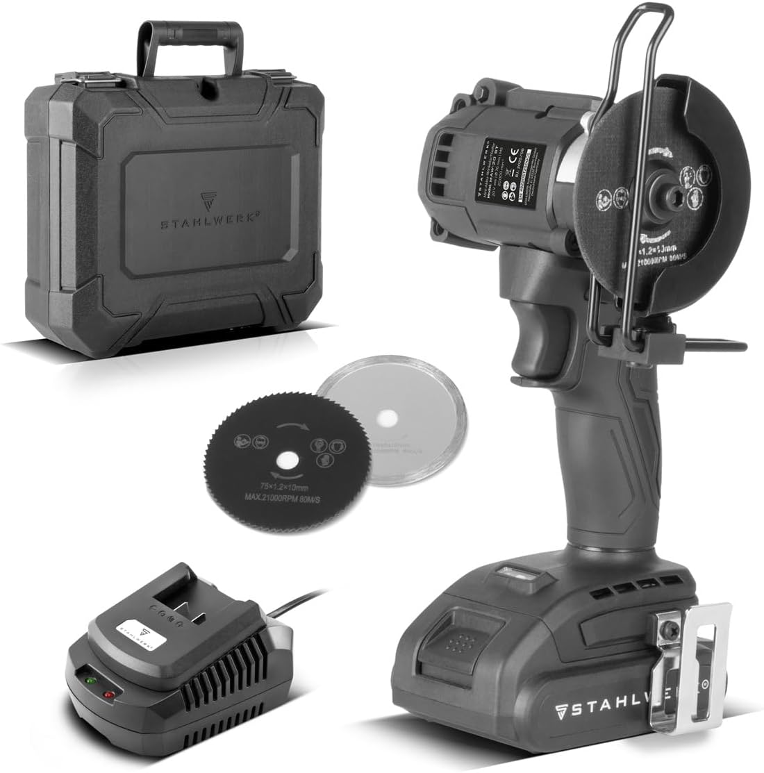STAHLWERK Mini-Akku-Winkelschleifer MAW-20 ST, 2 Ah Akku, 20.000 U/min 1 STAHLWERK Mini-Akku-Winkelschleifer MAW-20 ST, 2 Ah Akku, 20.000 U/min