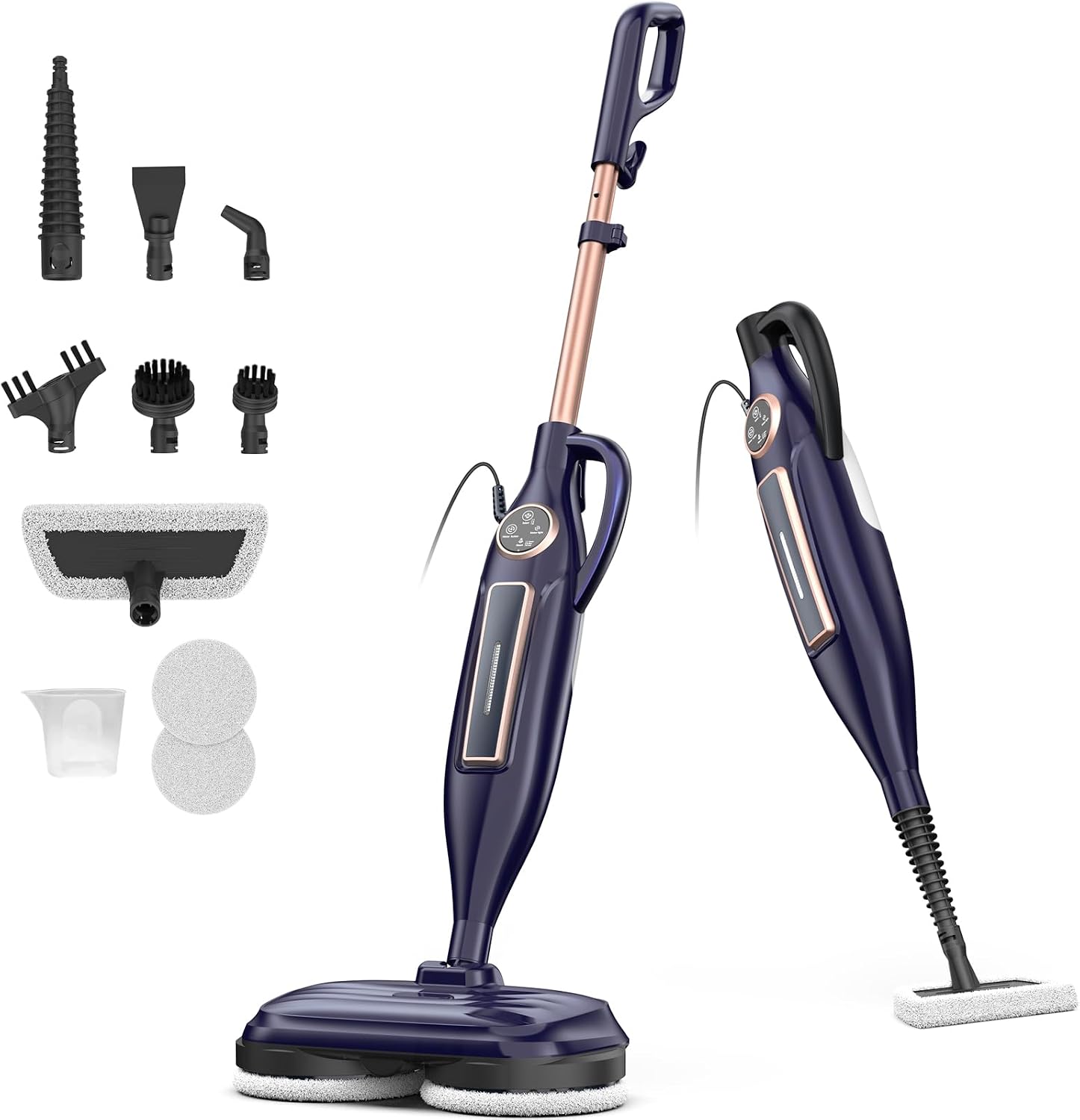 Dampfreiniger, Dampfbesen Steam Mop mit Rotationspads 8-in-1,1300W 1 Dampfreiniger, Dampfbesen Steam Mop mit Rotationspads 8-in-1,1300W