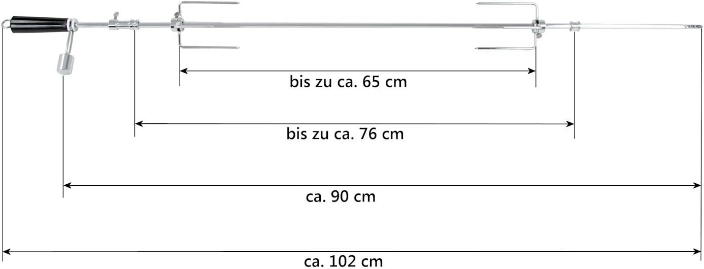 BBQ-Toro Grillspieß Set 90 cm, 220V - 240V Edelstahl Motor, 2X Fleischnadeln, Lager | Ausgleichsgewicht und Motorhalterung | Drehspieß für Gasgrill, Rotisserie, Drehspieß | Elektrisch 5 BBQ-Toro Grillspieß Set 90 cm, 220V - 240V Edelstahl Motor, 2X Fleischnadeln, Lager | Ausgleichsgewicht und Motorhalterung | Drehspieß für Gasgrill, Rotisserie, Drehspieß | Elektrisch – Bild 5