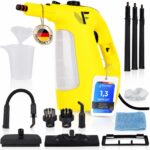 Neighbour's Friend® Dampfreiniger 2 in 1 mit Dampf Mop Funktion – Leistungsstarker Handdampfreiniger 1500W, 4m Kabel, 450ml Tank I Dampfreiniger Handgerät für Boden, Fenster, Bad, Teppich, Küche