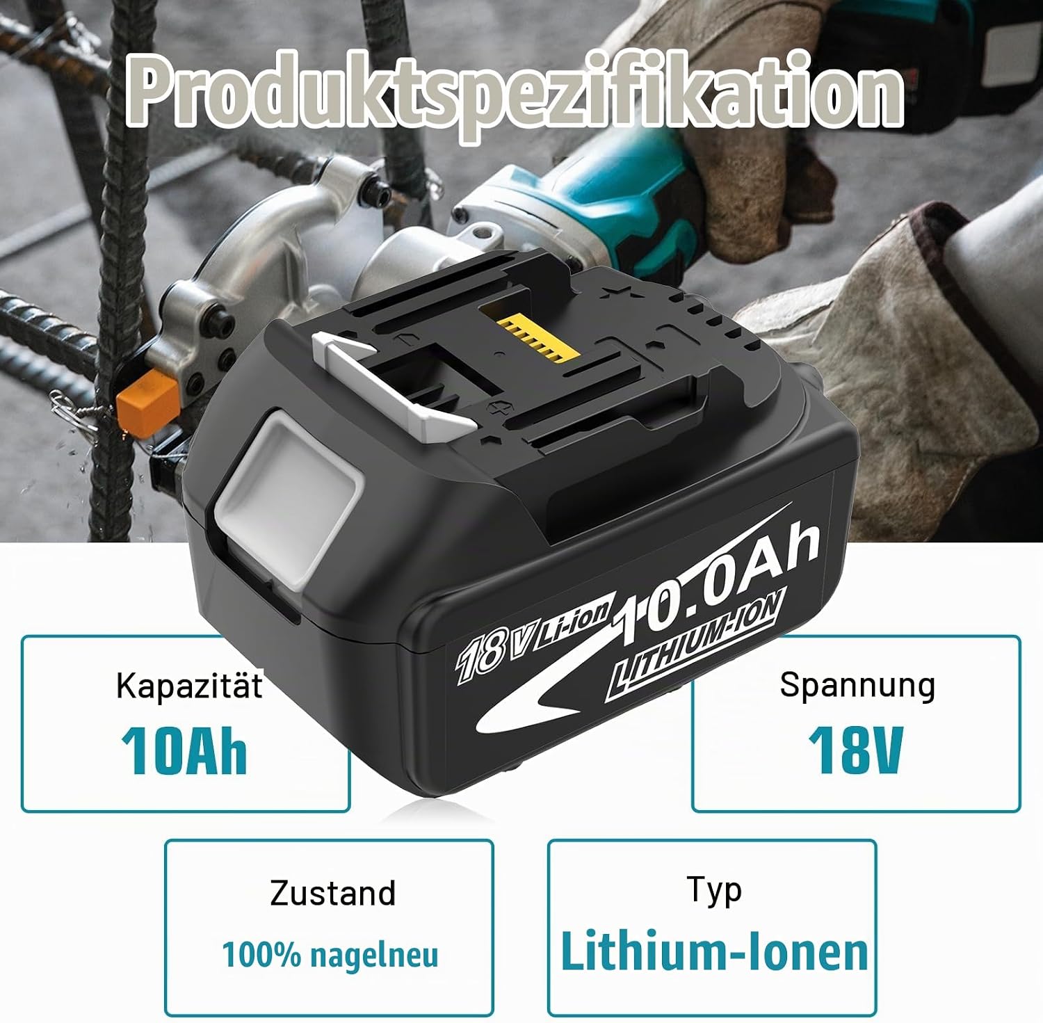 2X10000 mAh Kompatibel mit Makita Akku 18V BL1850B BL1860B BL1840B, Akku kompatibel mit Makita Ladegerät 18V DC18SD, DC18RC, DC18RD und LXT-18V-Serie 2 2X10000 mAh Kompatibel mit Makita Akku 18V BL1850B BL1860B BL1840B, Akku kompatibel mit Makita Ladegerät 18V DC18SD, DC18RC, DC18RD und LXT-18V-Serie – Bild 2