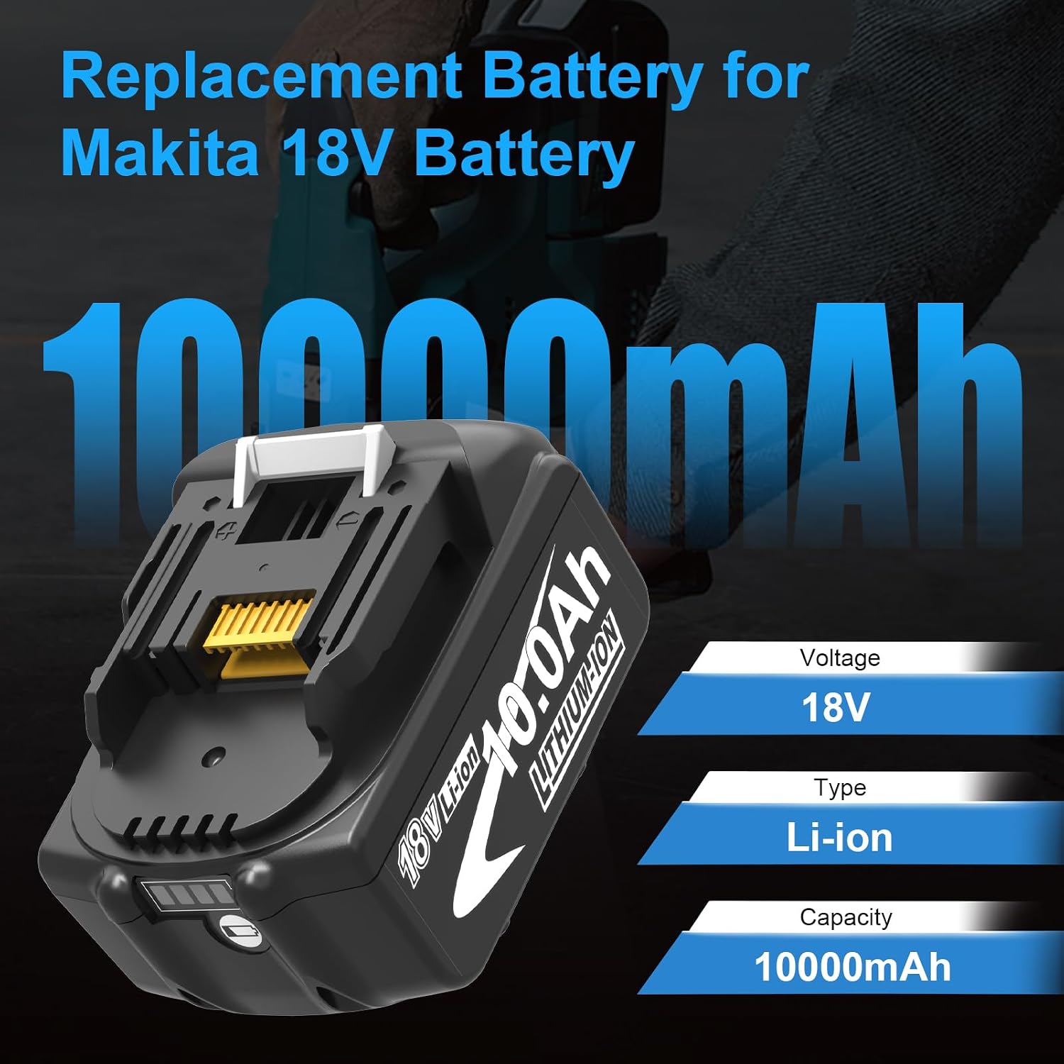 4er-Pack 18V 10,0Ah für Makita Akkus 18V LXT + 6A Doppel Ladegerät DC18RD 2 4er-Pack 18V 10,0Ah für Makita Akkus 18V LXT + 6A Doppel Ladegerät DC18RD – Bild 2