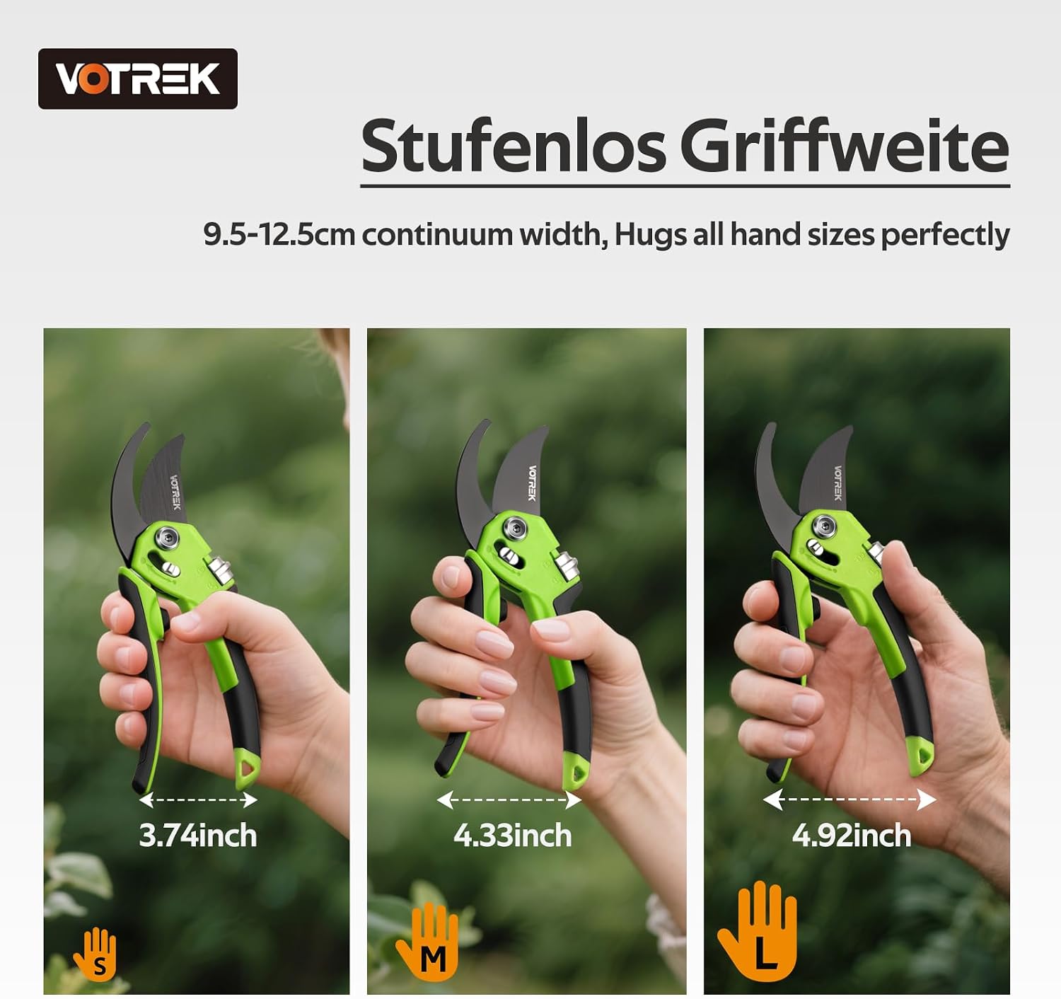 Bypass-Gartenschere mit stufenloser Grifföffnung für schwache Hände 4 Bypass-Gartenschere mit stufenloser Grifföffnung für schwache Hände – Bild 4
