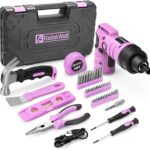 FADAKWALT Akkuschrauber Set, Werkzeugkoffer 3,6V, 40-teiliges Werkzeug Set im Werkzeugkasten – 2-in-1 Griff, kabelloser Bohrschrauber für Damen & Haushalt, Rosa