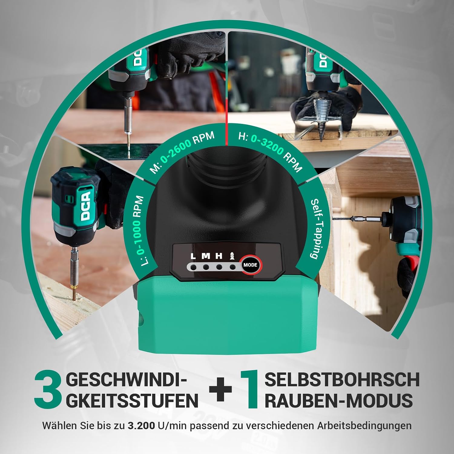 DCA Akku‑Drehschlagschrauber 206 Nm für Befestigen und Lösen von Schrauben 3 DCA Akku‑Drehschlagschrauber 206 Nm für Befestigen und Lösen von Schrauben – Bild 3