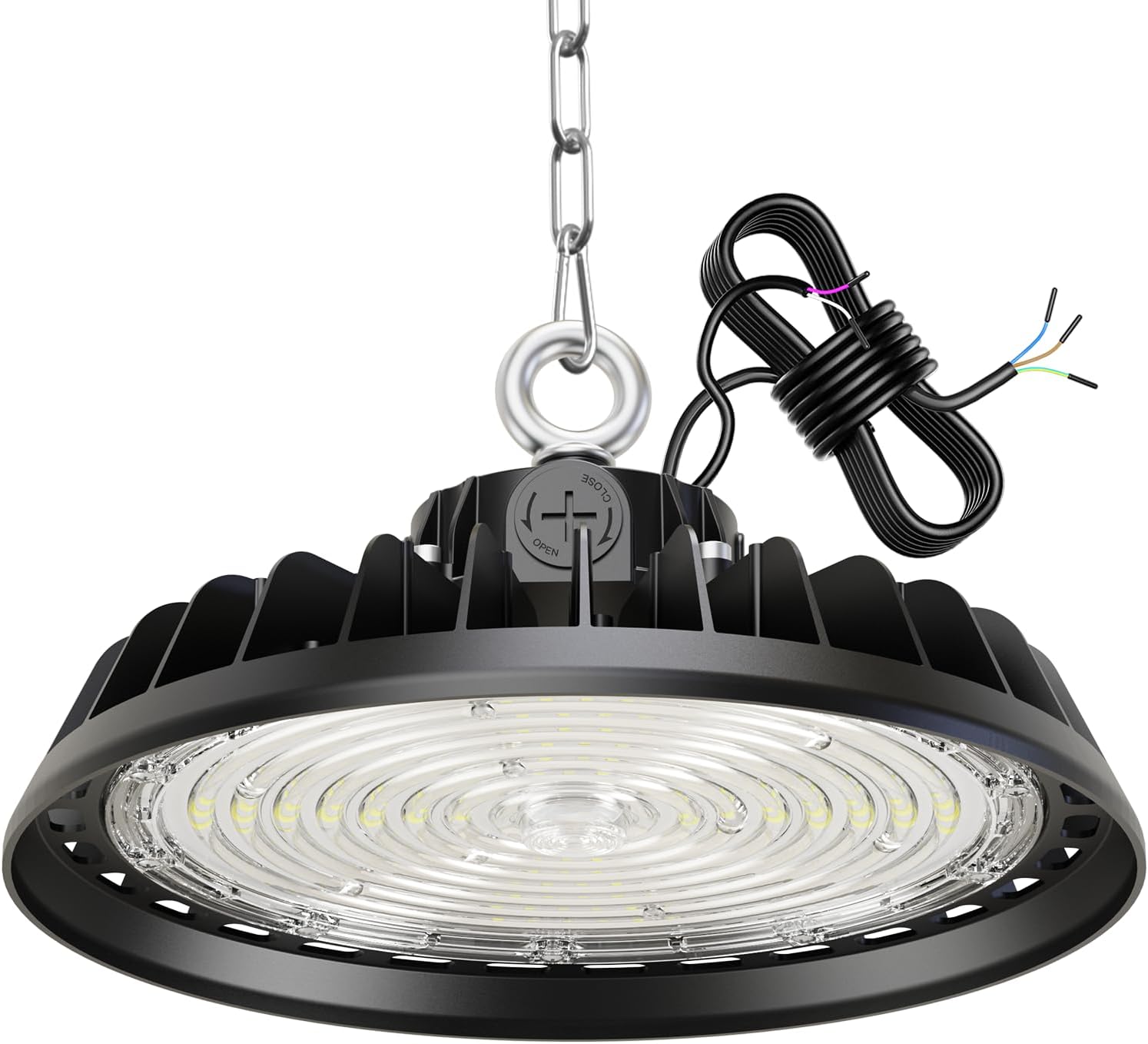200W UFO LED High Bay Lampe Werkstattlampe 0-10V Dimmbare 4000K IP65