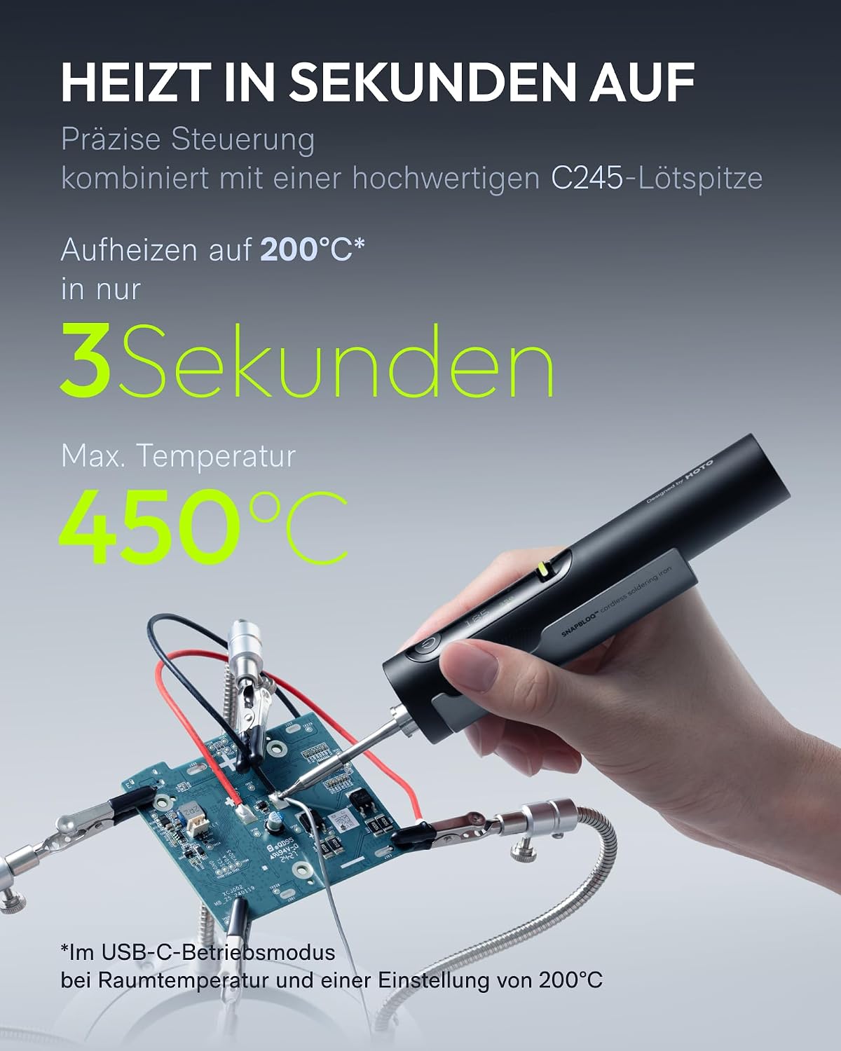 HOTO Lötkolben Set, USB-C Elektronik Lötkolben mit C245-KU-Messerspitze 3 HOTO Lötkolben Set, USB-C Elektronik Lötkolben mit C245-KU-Messerspitze – Bild 3