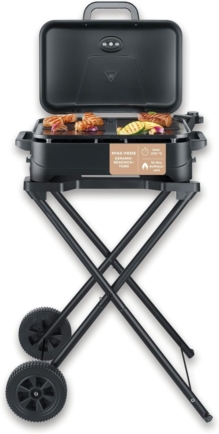 Severin Stand- und Tischgrill, Elektro-Grill, Keramikbeschichtung, 2300W