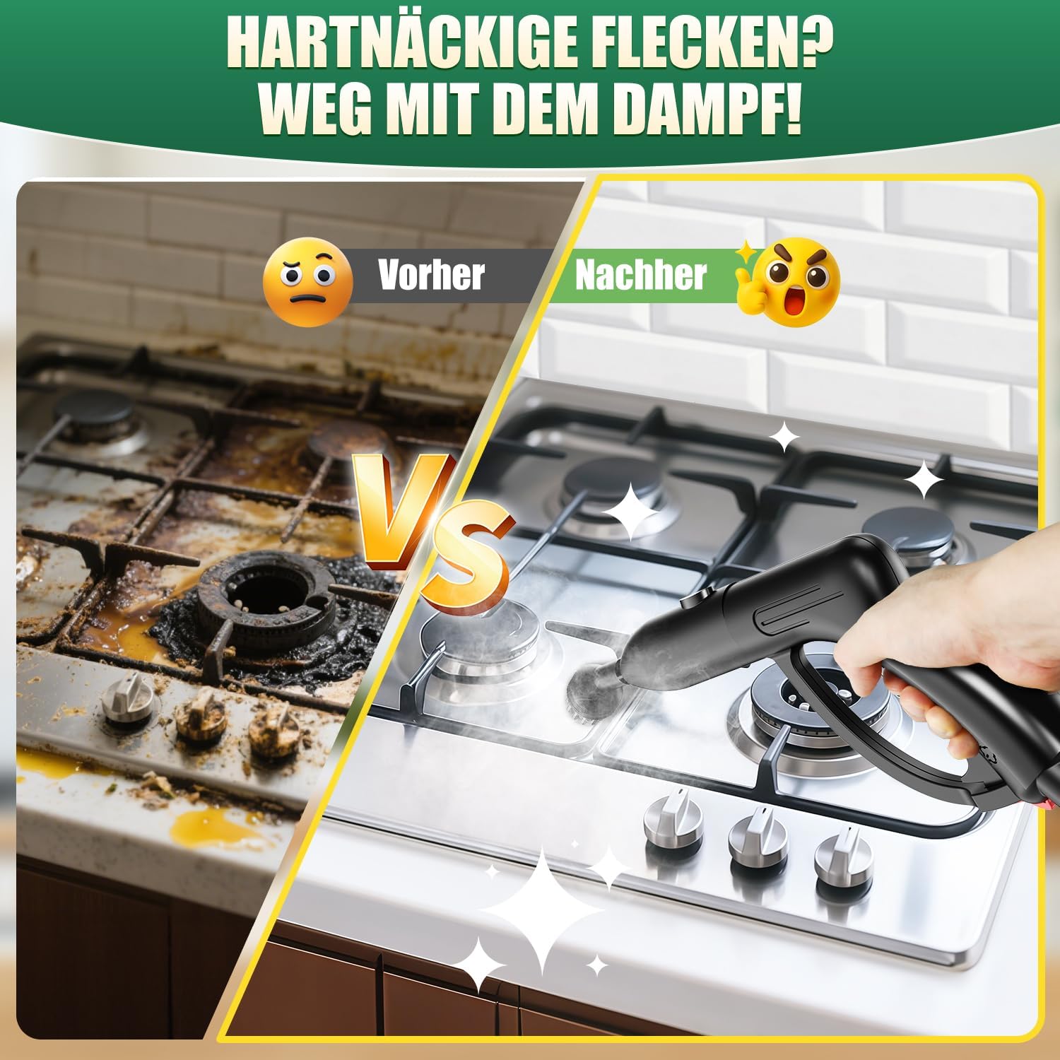 Rolipo Dampfreiniger, Dampfdruck: 4 Bar, Leistung: 2000 W, Tank: Max 2 L, Düsen und Rundbürste von Böden, Sofas, Polstermöbel und Autos 4 Rolipo Dampfreiniger, Dampfdruck: 4 Bar, Leistung: 2000 W, Tank: Max 2 L, Düsen und Rundbürste von Böden, Sofas, Polstermöbel und Autos – Bild 4