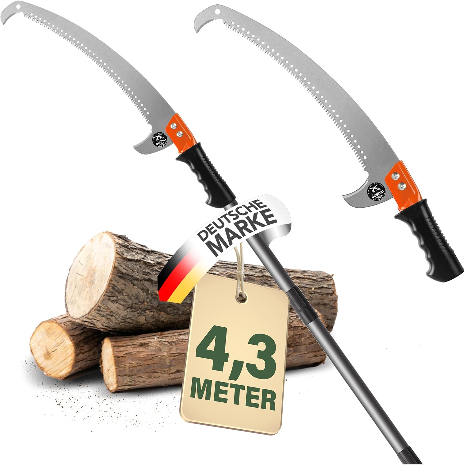 Astsäge Teleskop für Baumbeschneidung I Säge mit Teleskopstiel einstellbar auf bis zu 4.3m I Teleskop Baumsäge Baumschneider Baum Hochentaster 1 Astsäge Teleskop für Baumbeschneidung I Säge mit Teleskopstiel einstellbar auf bis zu 4.3m I Teleskop Baumsäge Baumschneider Baum Hochentaster