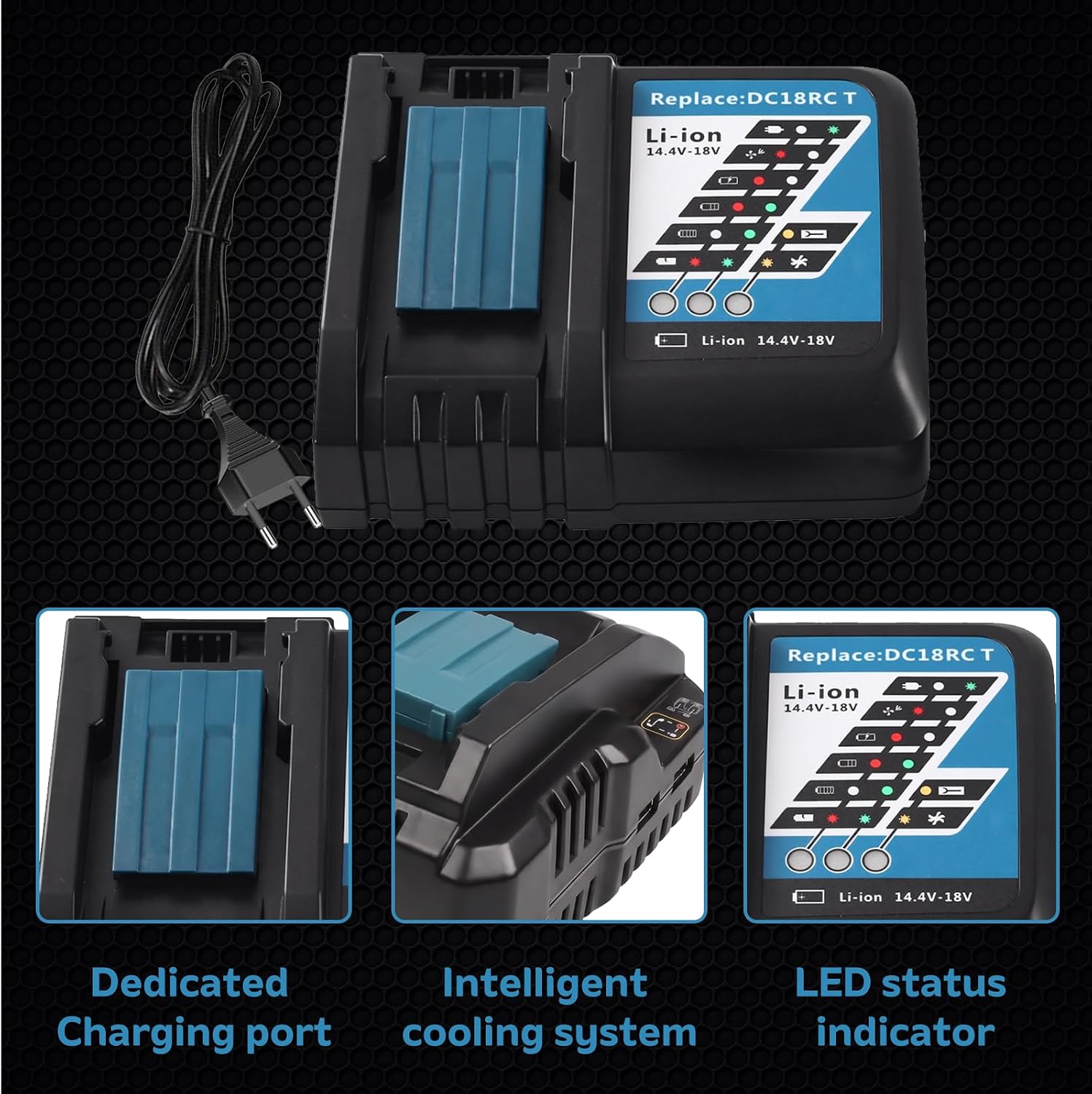 2Stück 10.0Ah 18V für Makita Akku 18V LXT + 3A Schnellladegerät DC18RCT 4 2Stück 10.0Ah 18V für Makita Akku 18V LXT + 3A Schnellladegerät DC18RCT – Bild 4