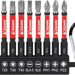 EZARC 65mm Schraubendreher Bit Set, Diamantbeschichtet bitsatz,10tlg