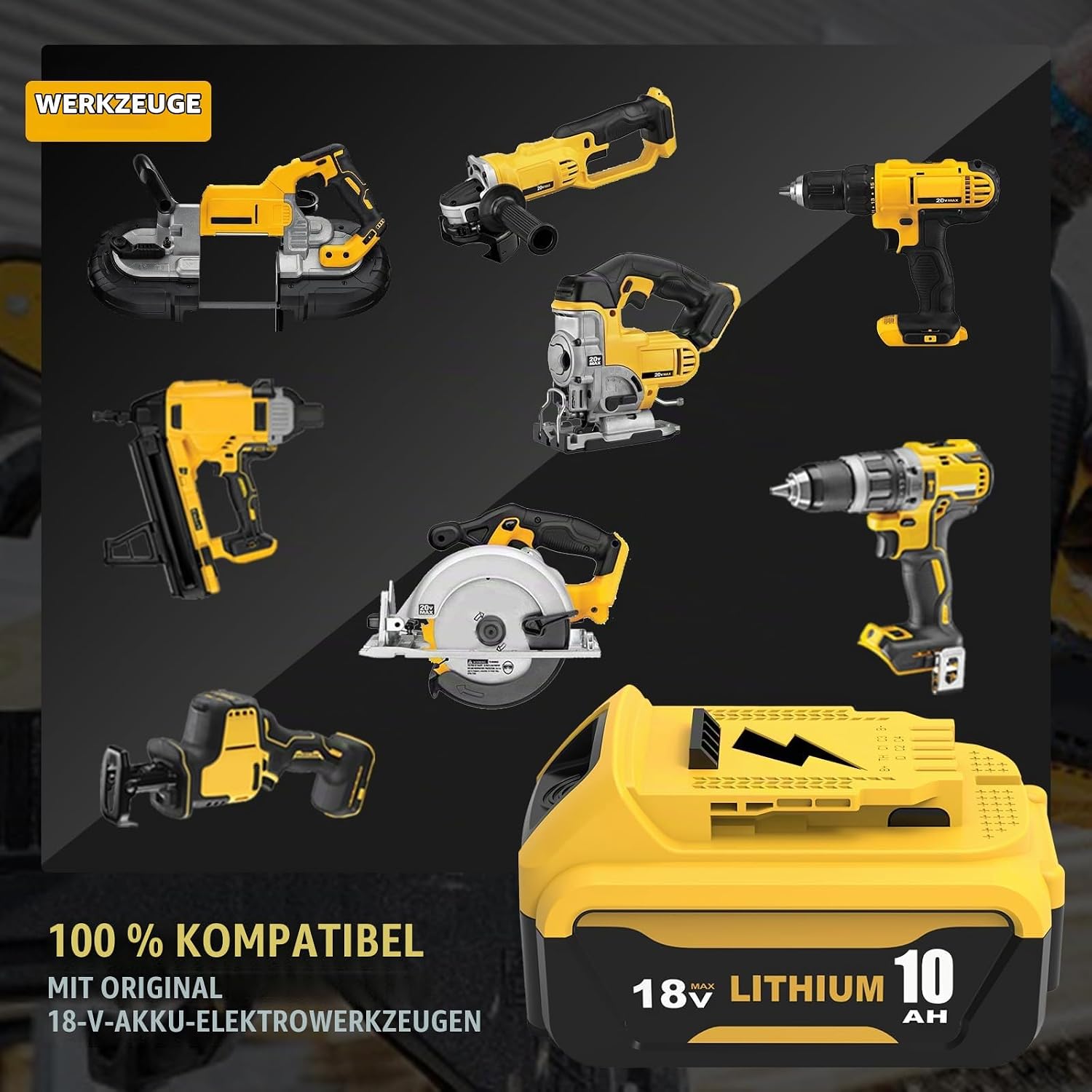 2 Stück 10.0Ah Ersatzakku für Dewalt Akku 18V DCB184 5 2 Stück 10.0Ah Ersatzakku für Dewalt Akku 18V DCB184 – Bild 5