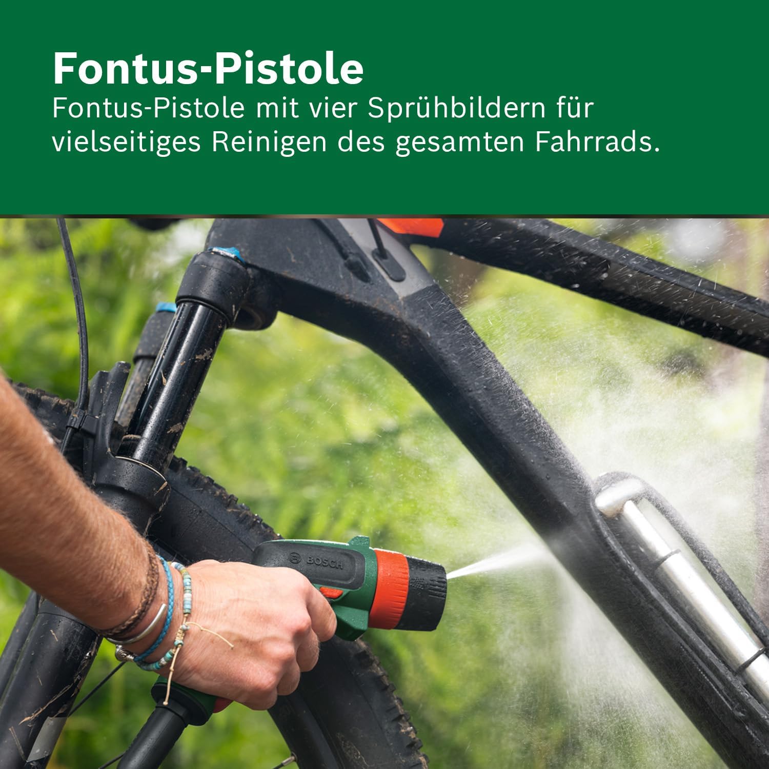 Bosch Akku-Druckreiniger Fontus 18V-6 für Fahrräder (mobil, mini, 6-Liter-Wassertank, 8 Druckstufen, Aufbewahrung für Schlauch und Pistole, onhe Akku) 4 Bosch Akku-Druckreiniger Fontus 18V-6 für Fahrräder (mobil, mini, 6-Liter-Wassertank, 8 Druckstufen, Aufbewahrung für Schlauch und Pistole, onhe Akku) – Bild 4