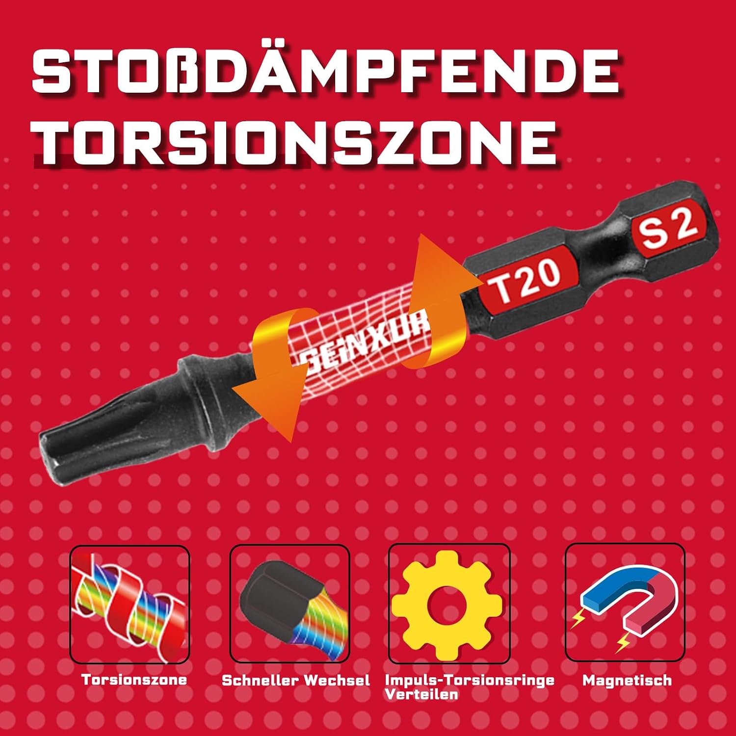 Geinxurn Impact Torx Schraubendreher Bits Set, 90 Stücke 50mm Bitsatz Magnetisch S2 Stahl Multi Treiber Bits mit Lagerung Bunte Box 3 Geinxurn Impact Torx Schraubendreher Bits Set, 90 Stücke 50mm Bitsatz Magnetisch S2 Stahl Multi Treiber Bits mit Lagerung Bunte Box – Bild 3