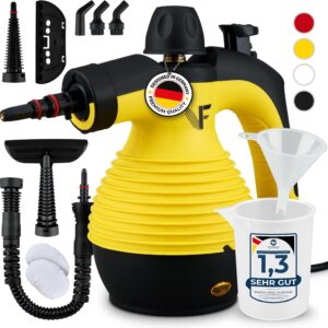 Neighbour's Friend® Dampfreiniger Neues Modell – Leistungsstarker Hand Steam Cleaner, 3,5 Bar Druck, 4m Kabel, 350ml Tank I Handdampfreiniger für Auto, Werkstatt, Haushalt & Fensterreinigung